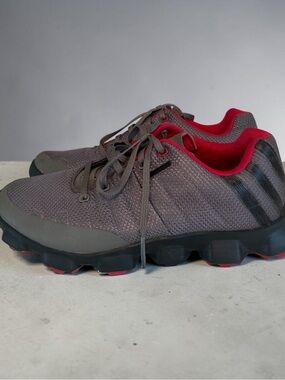 adidas Crossflex Mens Spikeless Golf Shoes Iron Black Red Q46613 Waterproof SZ 9